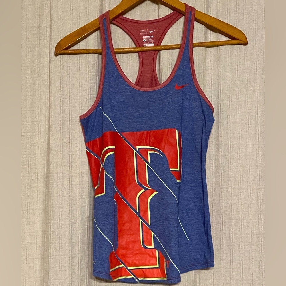 NIKE TEXAS RANGERS WOMENS RED & BLUE RACERBACK TANK TOP